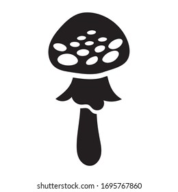 fungus plant amanite porphyria silhouette style vector illustration design