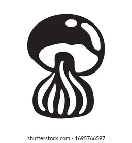 fungus plant boletus satanas silhouette style iconvector illustration design