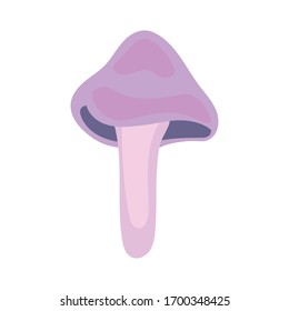 fungus plant hand draw style icon vector illustration design