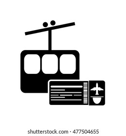 funicular and boarding pass icon