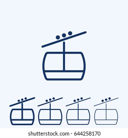 Funicular ,  cable car line icon