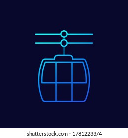 funicular, cable car linear icon