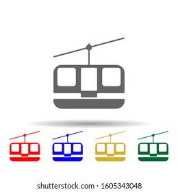 Funicular , Cable Car multi color style icon. Simple glyph, flat vector of transport icons for ui and ux, website or mobile application