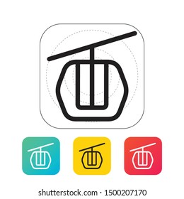 Funicular, Cable car sign. Vector. Icon. Hole in moire background.