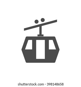 Funicular cableway. Vector icon grey
