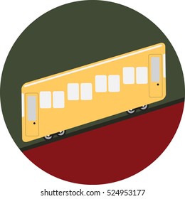 Funicular or cliff railway icon Vector Illustration