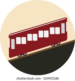 Funicular or cliff railway icon Vector Illustration