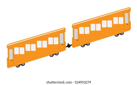 Funicular or cliff railway icon Vector Illustration