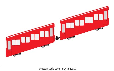 Funicular or cliff railway icon Vector Illustration