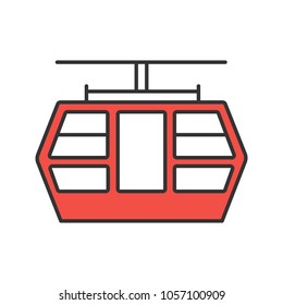Funicular color icon. Isolated vector illustration