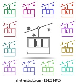 funicular concept line icon. Elements of winter in multi color style icons. Simple icon for websites, web design, mobile app, info graphics