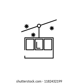 funicular concept line icon. Simple element illustration. funicular concept outline symbol design from Winter set. Can be used for web and mobile UI/UX