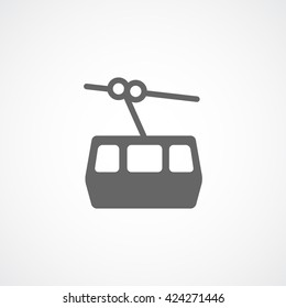 Funicular Flat Icon On White Background