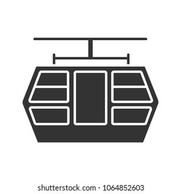 Funicular glyph icon. Silhouette symbol. Negative space. Vector isolated illustration