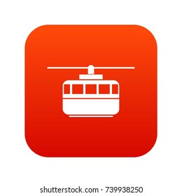 Funicular icon digital red for any design isolated on white vector illustration
