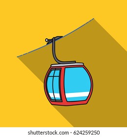Funicular icon in flate style isolated on white background. Ski resort symbol stock vector illustration.