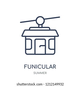 Funicular icon. Funicular linear symbol design from Summer collection. Simple outline element vector illustration on white background.