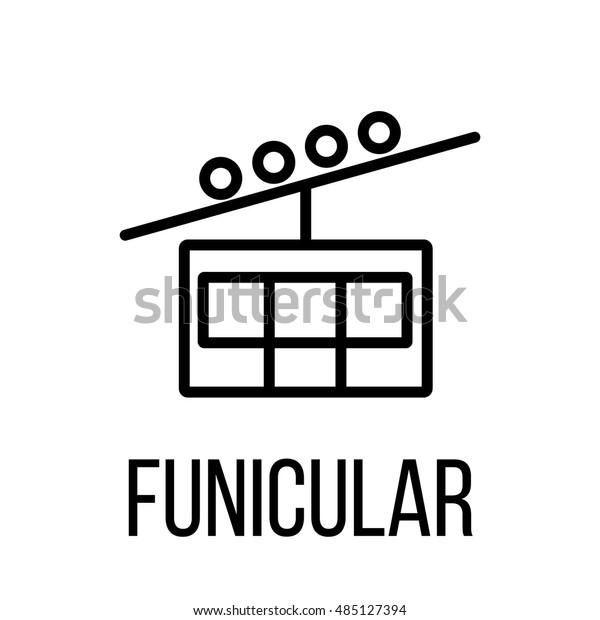 Funicular icon or logo in modern\
line style. High quality black outline pictogram for web site\
design and mobile apps. Vector illustration on a white background.\
