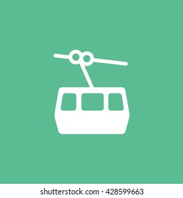 Funicular Icon On Green Background