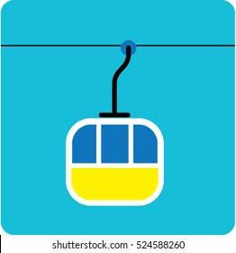 Funicular icon. Skiing lift. Vector illustration.