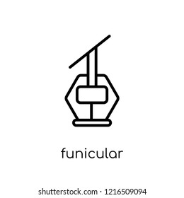 funicular icon. Trendy modern flat linear vector funicular icon on white background from thin line Summer collection, outline vector illustration