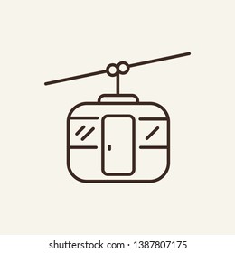 Funicular line icon. Lift, cable, ropeway. Transport concept. Vector illustration can be used for topics like mountain, ski resort, elevator