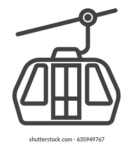 Funicular line icon, Travel and tourism, vector graphics, a linear pattern on a white background, eps 10.
