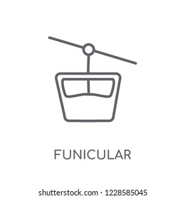 Funicular linear icon. Modern outline Funicular logo concept on white background from Summer collection. Suitable for use on web apps, mobile apps and print media.