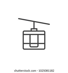 Funicular outline icon. linear style sign for mobile concept and web design. Cable car simple line vector icon. Symbol, logo illustration. Pixel perfect vector graphics