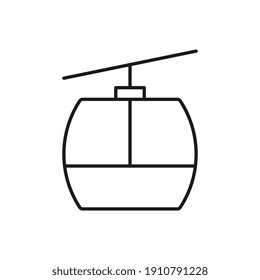 Funicular Railway Cable Car Isolated.