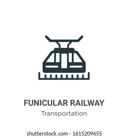 Funicular railway glyph icon vector on white background. Flat vector funicular railway icon symbol sign from modern transportation collection for mobile concept and web apps design.