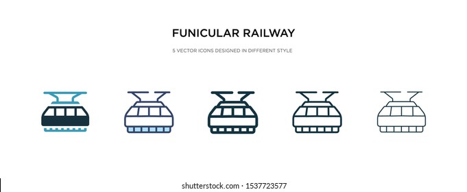 funicular railway icon in different style vector illustration. two colored and black funicular railway vector icons designed in filled, outline, line and stroke style can be used for web, mobile, ui