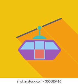 Funicular railway icon. Flat vector related icon with long shadow for web and mobile applications. It can be used as - logo, pictogram, icon, infographic element. Vector Illustration.