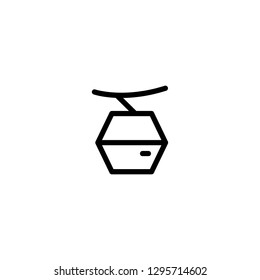 Funicular railway icon. Ski cable car. Cable Car Transportation Rope Way icon. - vector illustration