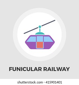 Funicular railway icon vector. Flat icon isolated on the white background. Editable EPS file. Vector illustration.