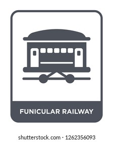 funicular railway icon vector on white background, funicular railway trendy filled icons from Transportation collection, funicular railway simple element illustration