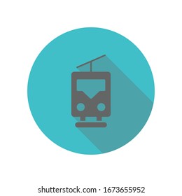 Icono de la sombra larga del tren funicular. Glifo simple, vector plano de los iconos de transporte para ui y ux, sitio web o aplicación móvil