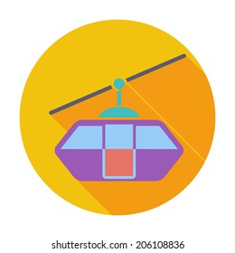 Funicular railway. Single flat color icon. Vector illustration.