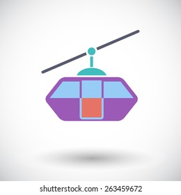 Funicular railway. Single flat icon on white background. Vector illustration.