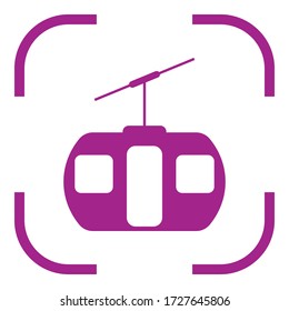 Funicular simple icon. Flat desing