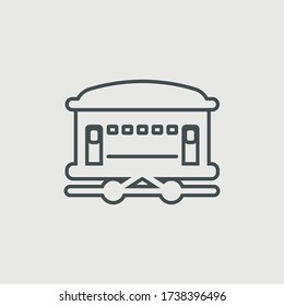 Funicular train vector icon illustration sign