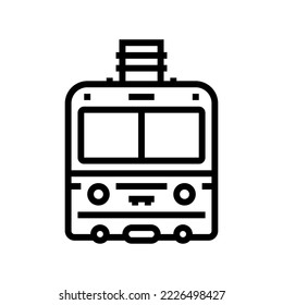 funicular transport vehicle line icon vector. funicular transport vehicle sign. isolated contour symbol black illustration