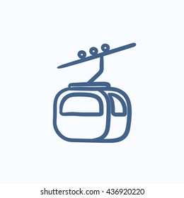 Funicular vector sketch icon isolated on background. Hand drawn Funicular icon. Funicular sketch icon for infographic, website or app.