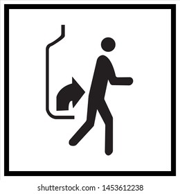 
funicular,Cable car sign up and go out for pedestrians