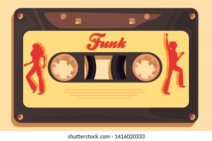 Funk Cassette Music Vector Ilustration