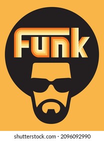 Funk Colorful Custom Lettering Music Design With Cool Soul Man Illustration.
Vector Design For Funk Or Soul Music With Seventies Retro Style Gradient Colour Letters