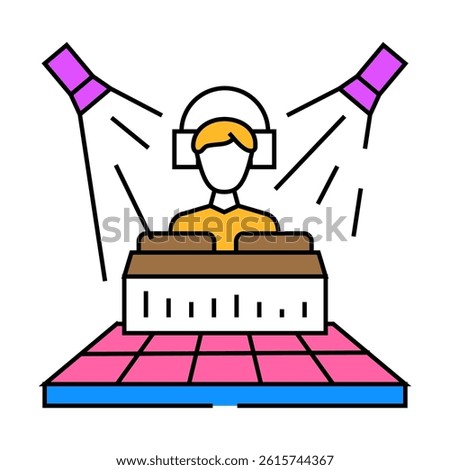 funk disco party line icon vector. funk disco party sign. isolated symbol illustration