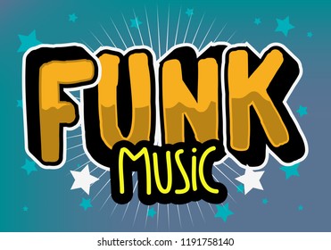 Funk Music Lettering Type Design Vector Image
