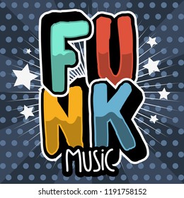 Funk Music Lettering Type Design Vector Image