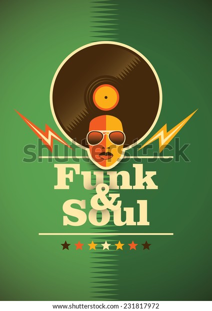 Funk and soul\
poster. Vector\
illustration.